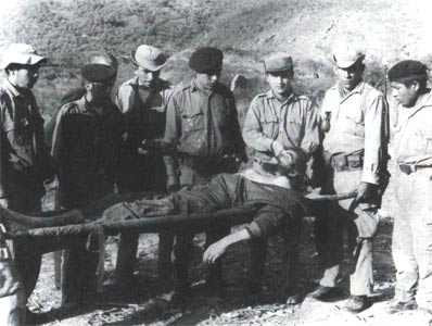 Una de las fotos que se conocen del Che muerto