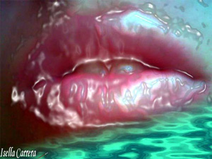 labios rojos por Isella Carrera